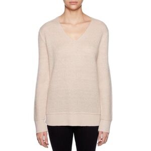 Magaschoni Mohair‎ Wool Blend V Neck Sweater in Blush Size Large